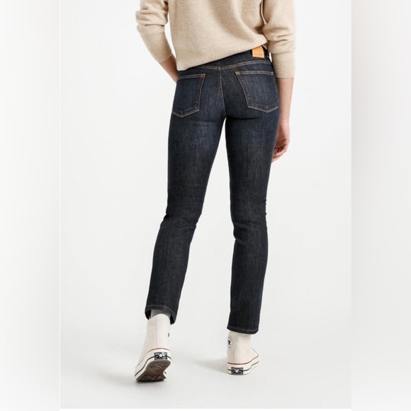 Duer | Women's Fireside Denim Slim Straight - Dark Stone - Picture 3 of 5